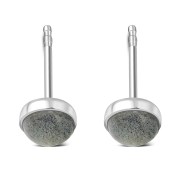 Labradorite Stone Round Sterling Silver Stud Earrings, e440st